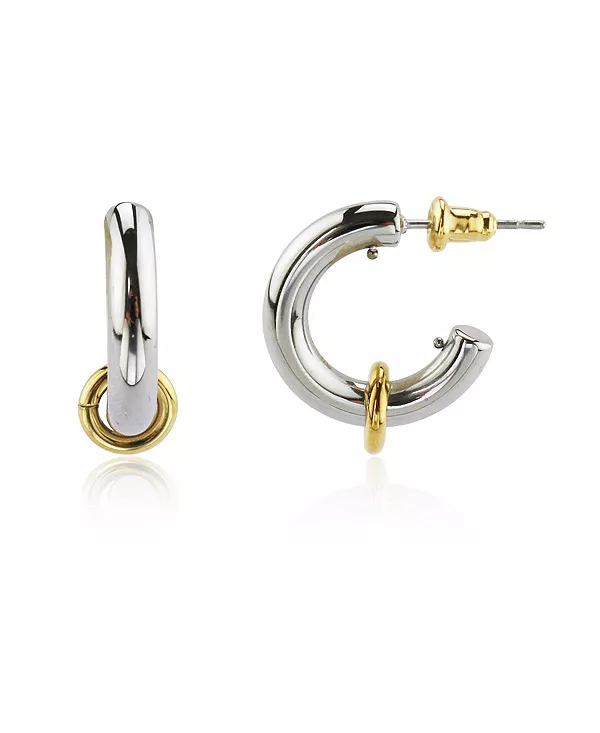 

Двухцветные серьги из нержавеющей стали Rebl Jewelry, silver