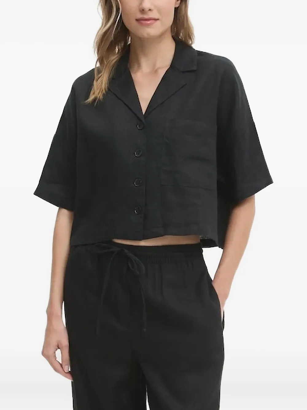 

Хлопковая рубашка DKNY, черный
