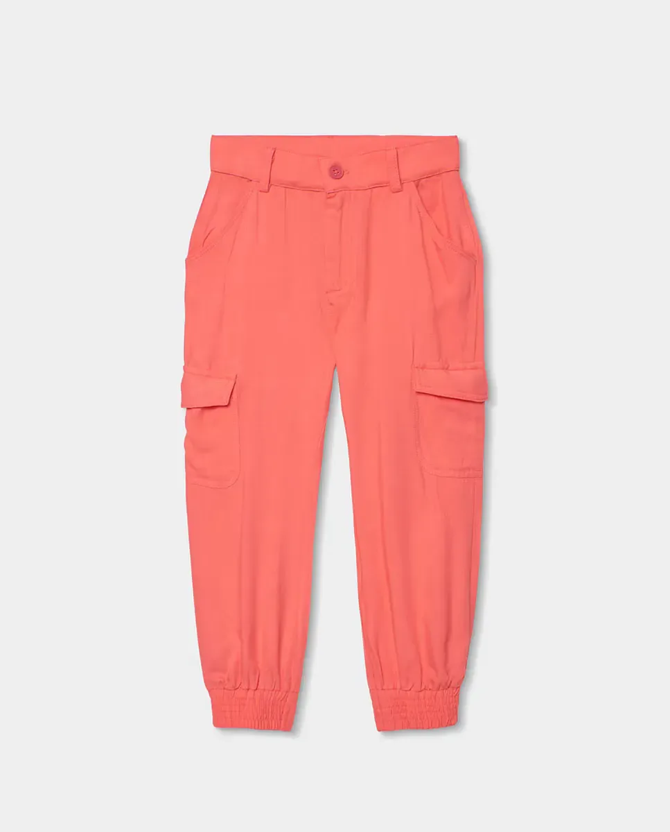 Вискозные брюки для девочки Boboli, Fresa