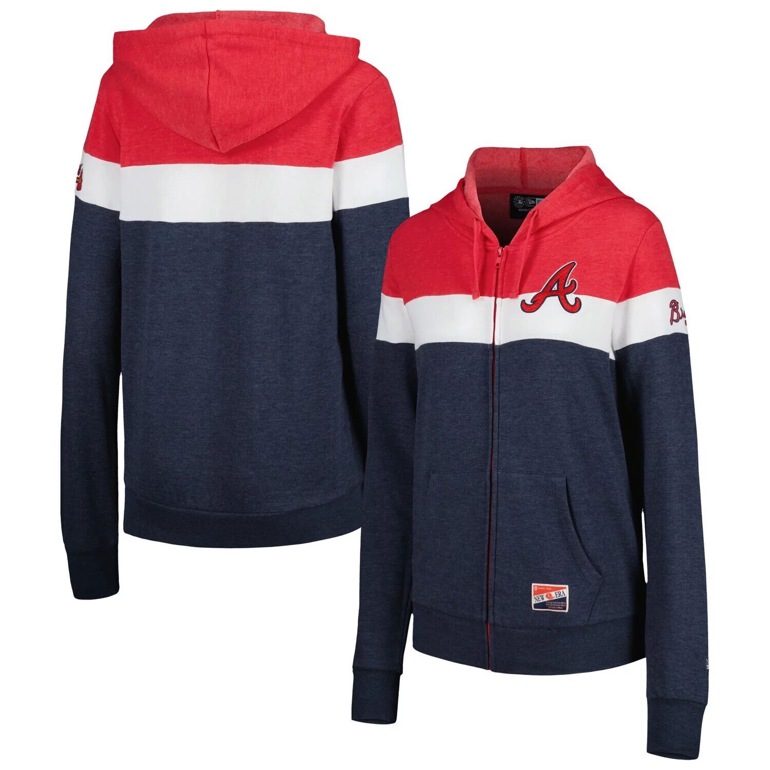 

Женская куртка с капюшоном и молнией во всю длину New Era Heather Atlanta Braves Colorblock New Era, Черный, Женская куртка с капюшоном и молнией во всю длину New Era Heather Atlanta Braves Colorblock New Era