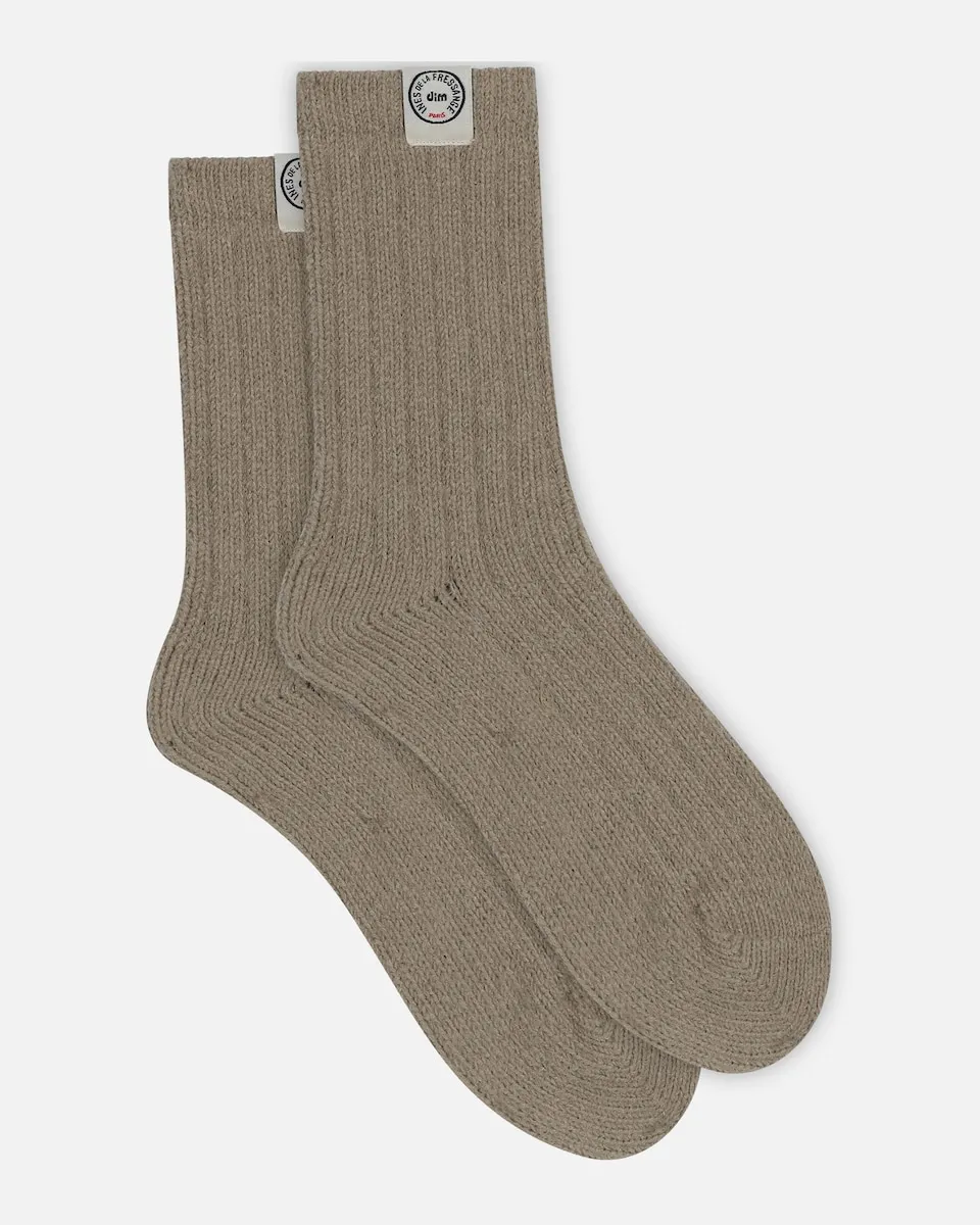 

Толстые короткие плюшевые носки Dim, коричневый