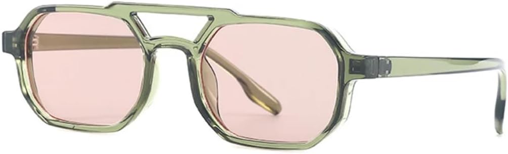 

Солнцезащитные очки с защитой UV400 | Двойные перемычки, панк-стиль, разноцветные линзы | Для женщин и мужчин, для занятий спортом на открытом воздухе и вождения DSVIGF, Green-lightpink