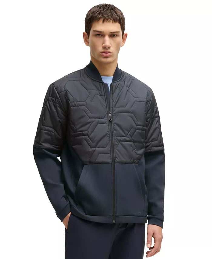 

Мужская стеганая гибридная куртка Hugo Boss, синий
