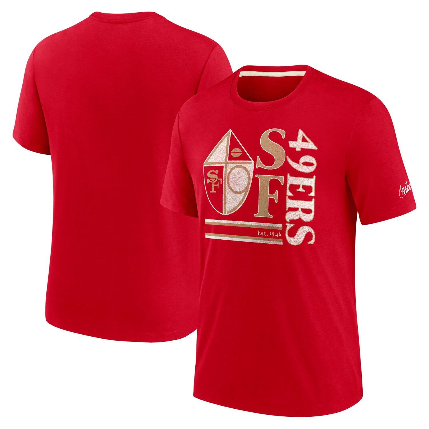 

Мужская футболка Scarlet San Francisco 49ers с логотипом Tri-Blend Nike