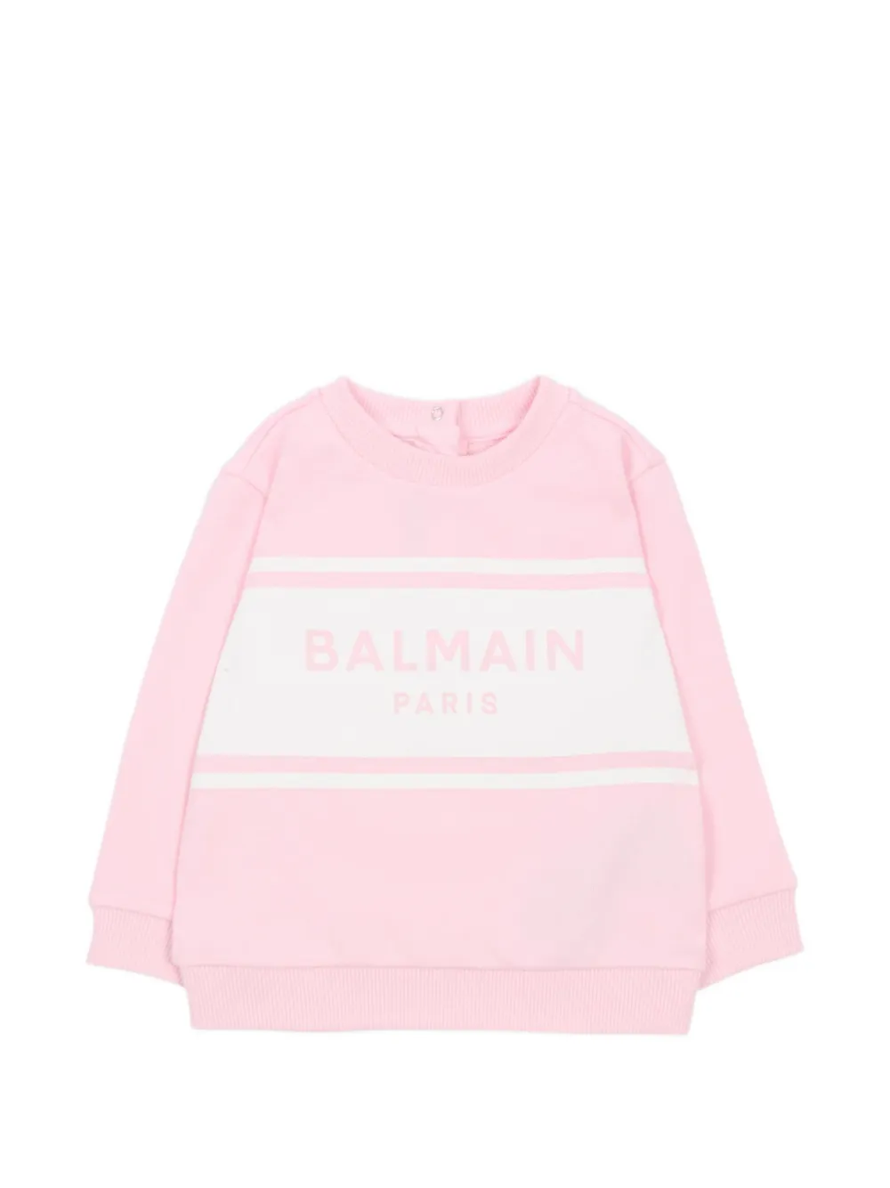 

Топ с круглым вырезом и принтом Balmain Kids, розовый