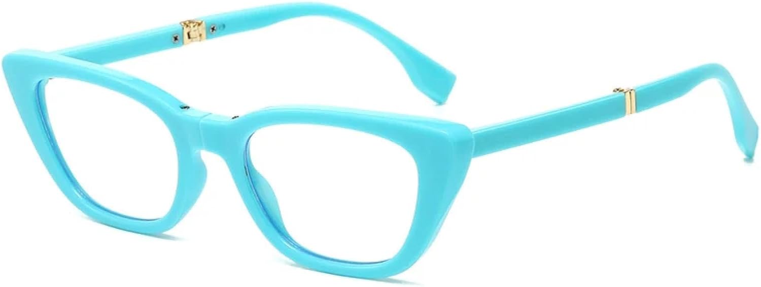 

Женские складные солнцезащитные очки «кошачий глаз», модные, для активного отдыха, с зеркальными линзами, защита от УФ-излучения UV400, портативные, мужские TVTBBVV, Blue Clear