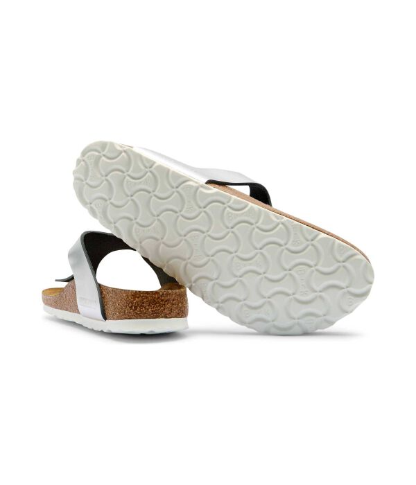 Кожаные пляжные тапочки gizeh Birkenstock, серебряный — фото 4