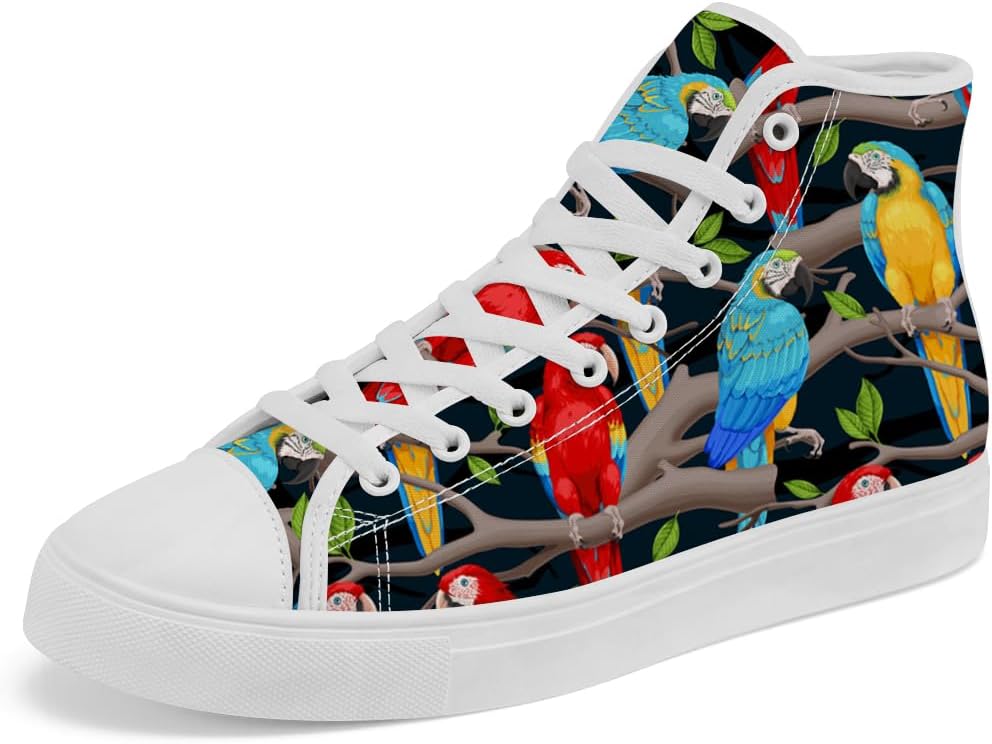 

Высокие кеды из холста Parrot для женщин и мужчин, повседневные кроссовки с шнуровкой Chebing, мультиколор
