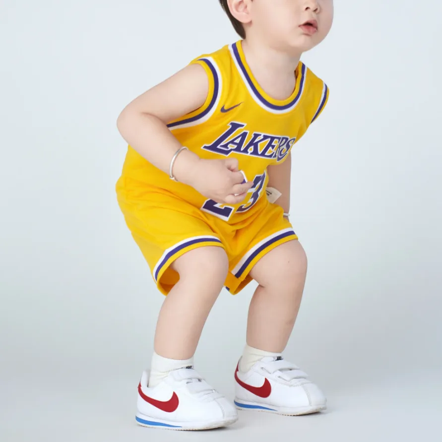 Nike Комбинезон LeBron James Los Angeles Lakers Amarillo Yellow для малышей — фото 4
