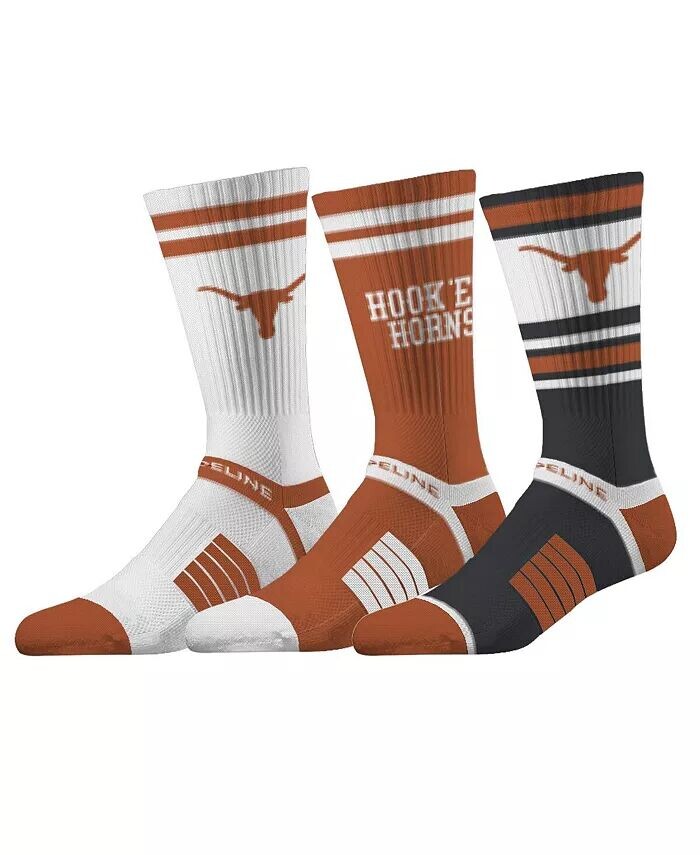 

Носки Texas Longhorns Premium Knit Crew белого цвета для мужчин и женщин, три пары в упаковке Strideline