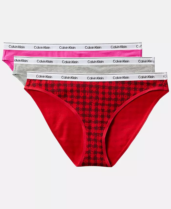 

Женское современное бикини с логотипом 3 шт Calvin Klein, красный