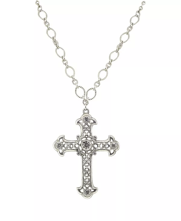 

Ожерелье с большим хрустальным крестом Symbols Of Faith, white