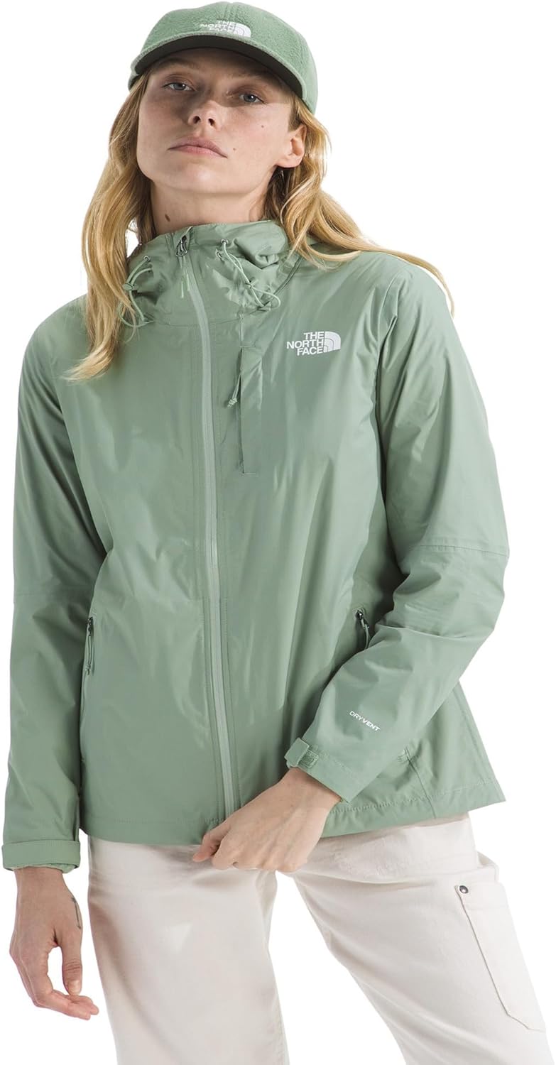 

THE NORTH FACE Женская куртка-дождевик Alta Vista с трехсекционным капюшоном и регулируемой шнуровкой, водонепроницаемый, дышащий, Slate Moss