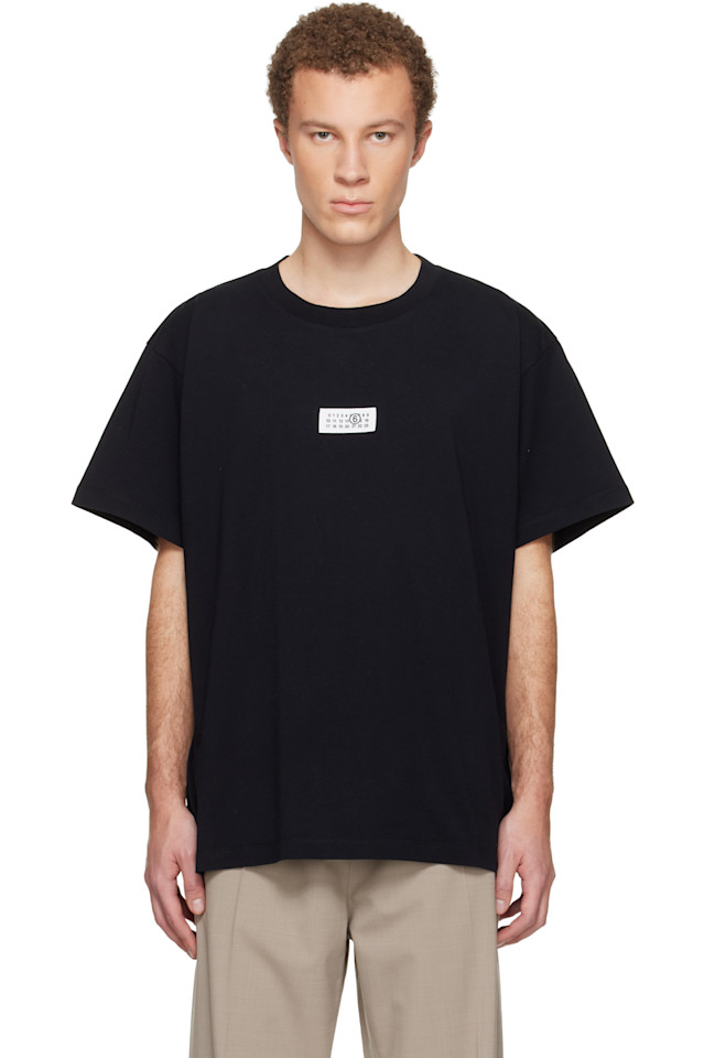 

Цифровая хлопковая футболка Mm6 Maison Margiela, черный