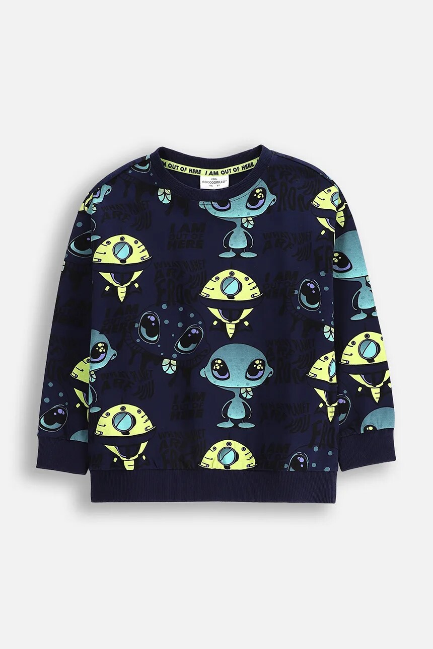 

Детская хлопковая толстовка Coccodrillo, темно-синий