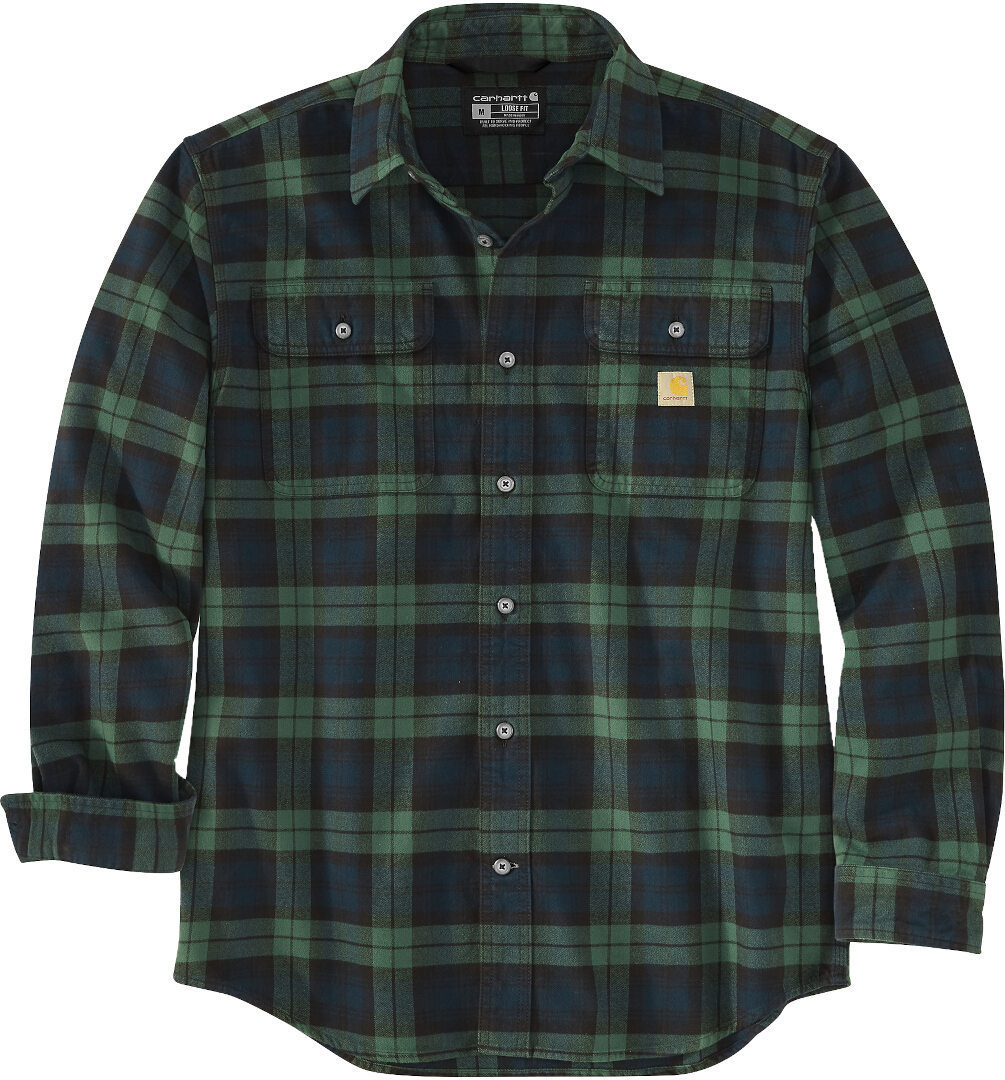 

Рубашка Carhartt Loose Fit Heavyweight Flannel Long-Sleeve Plaid Shirt, зеленый