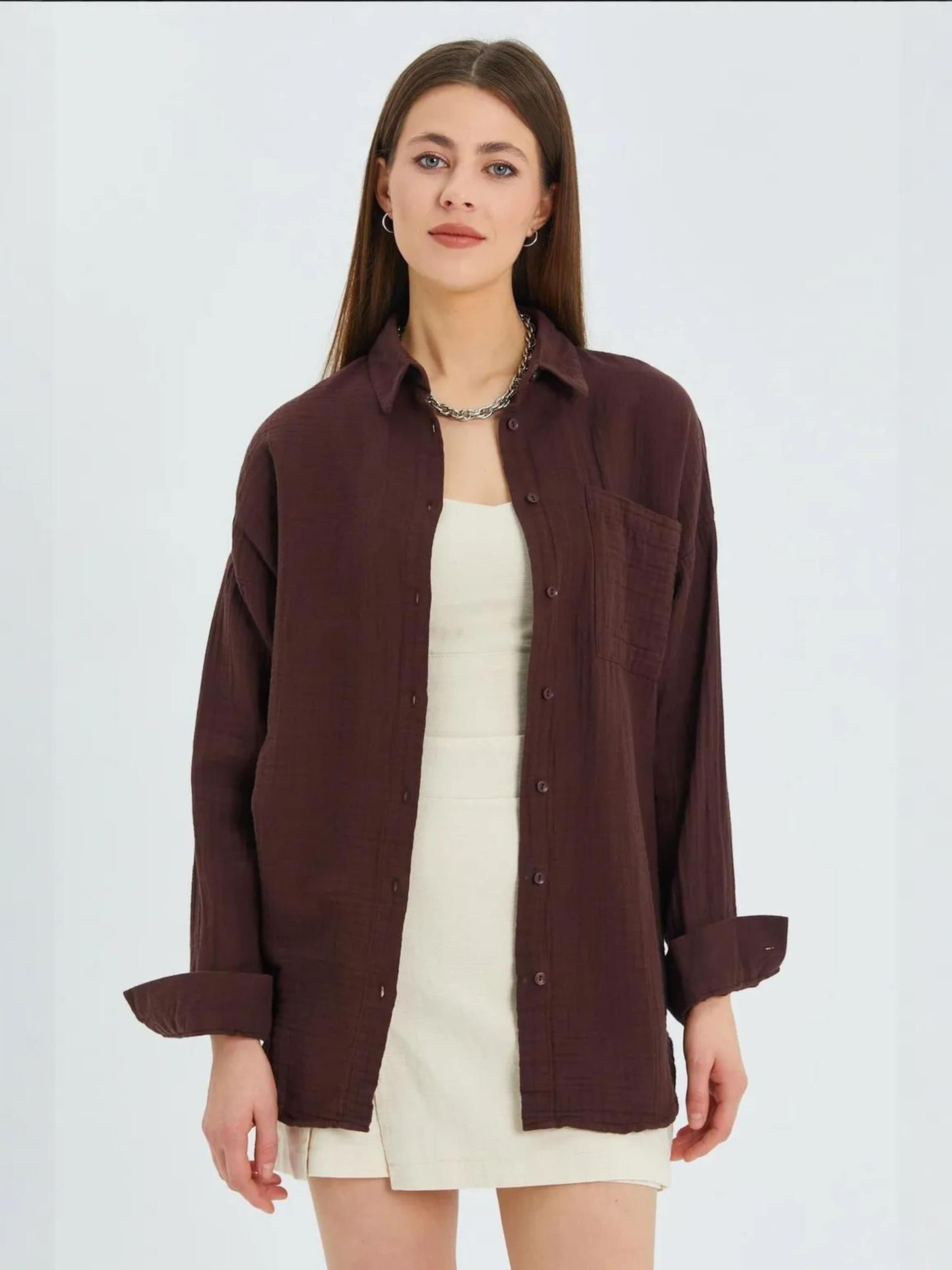 

MixRay Блузка в коричневом цвете