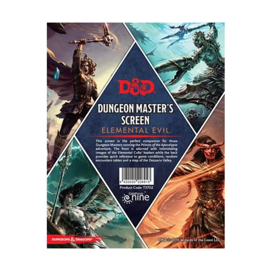 

Dungeon Master's Screen - Elemental Evil, Dungeons & Dragons - Gaming Aids (5th Edition) (Gale Force Nine), твердый переплет