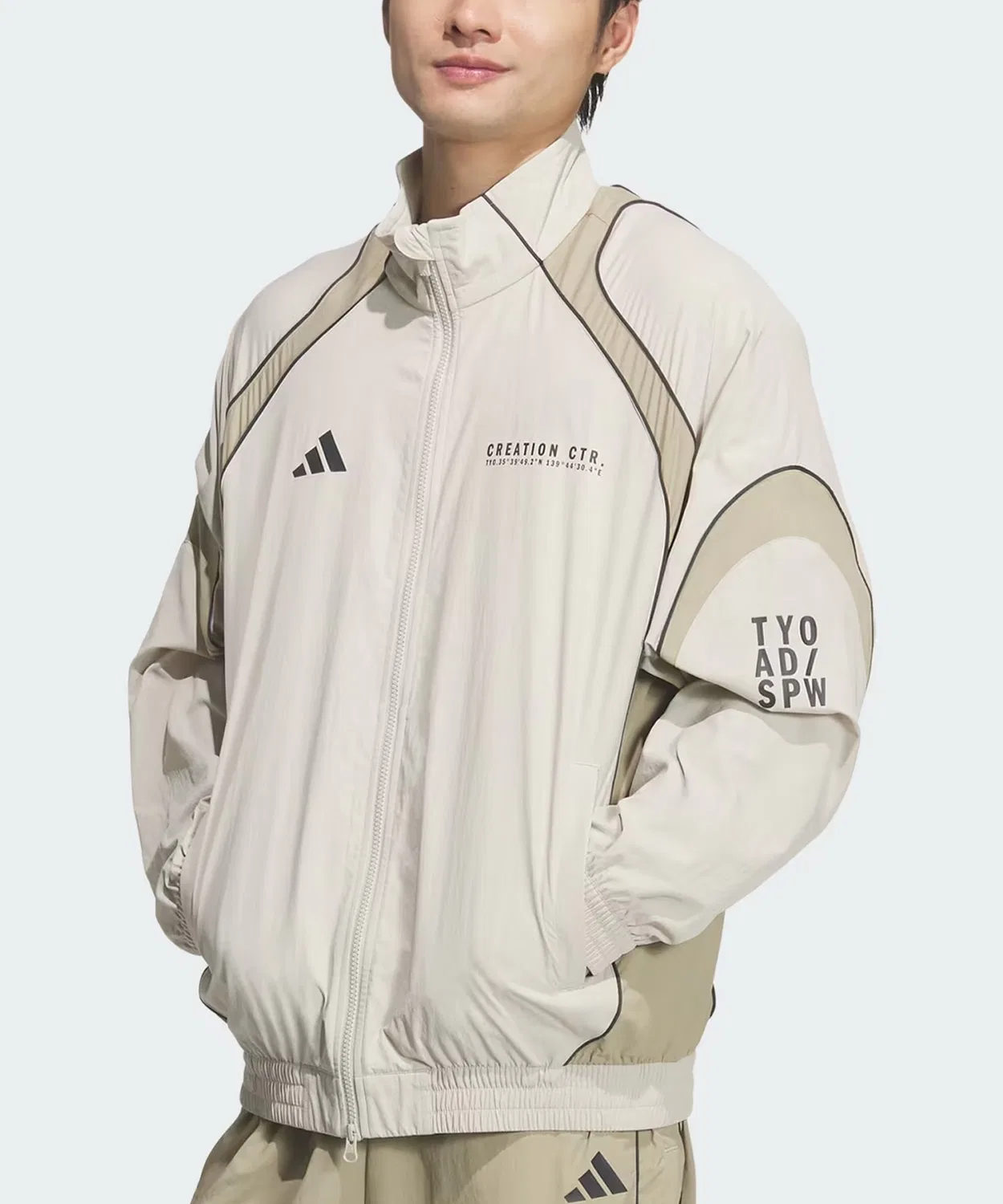 Куртка спортивная adidas BRAND LOVE лёгкая тканая, бежевый