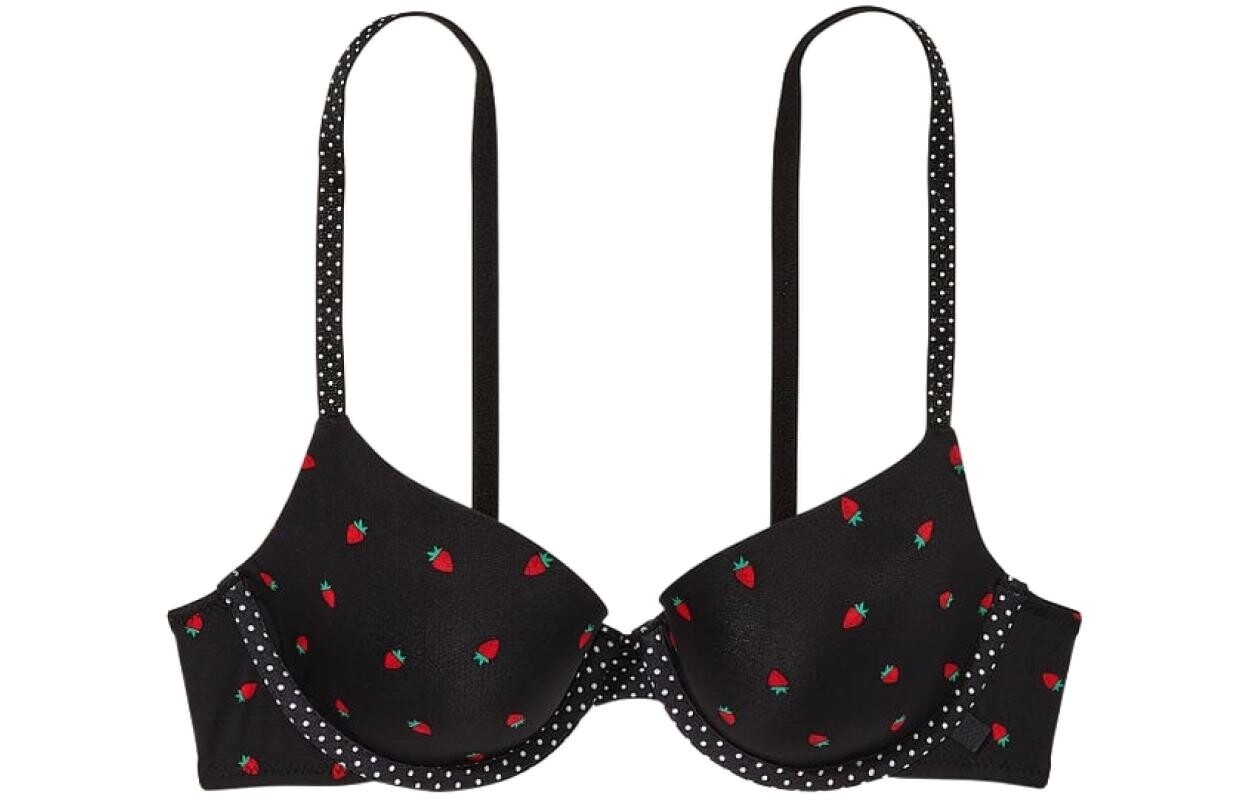 

Женский бюстгальтер Victoria's Secret, цвет Black strawberry print