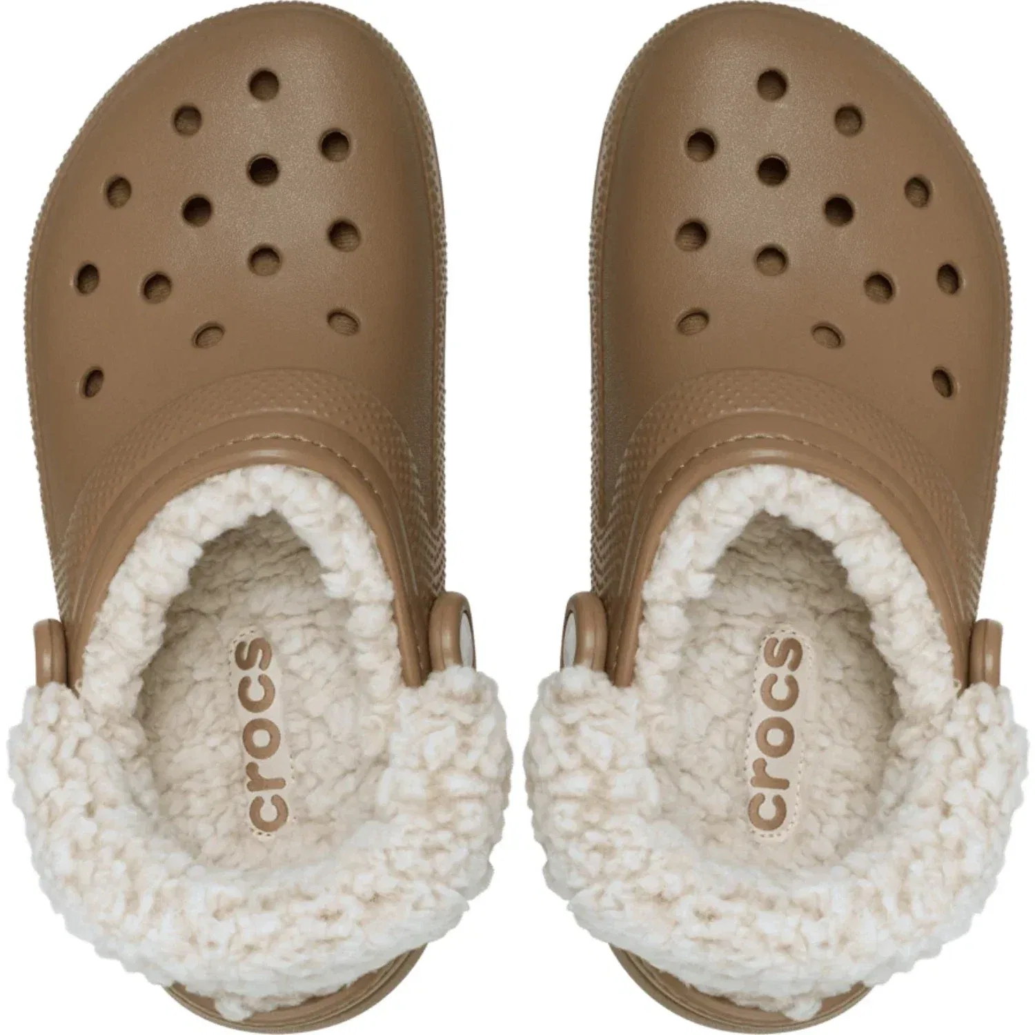 Мужские сабо Crocs Classic 211396-6UR, сепия, флисовая подкладка, удобные слипоны, JAX906, коричневый — фото 4