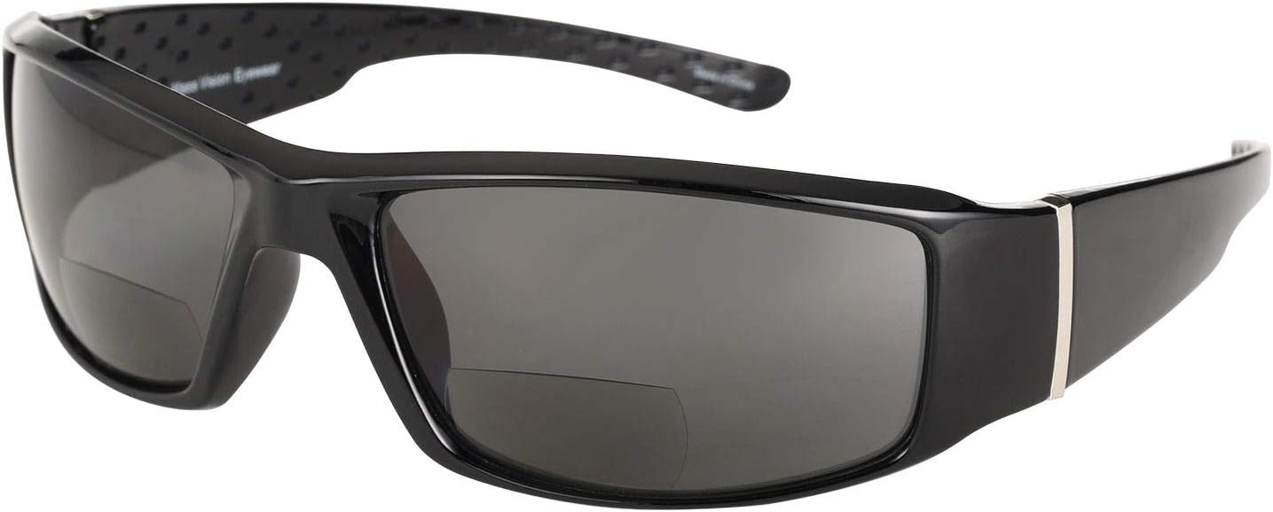 

Поляризованные бифокальные солнцезащитные очки Mass Vision 'The Condender' с полной оправой, спортивные, для чтения на открытом воздухе, с защитой от УФ-излучения UV400, Smoke