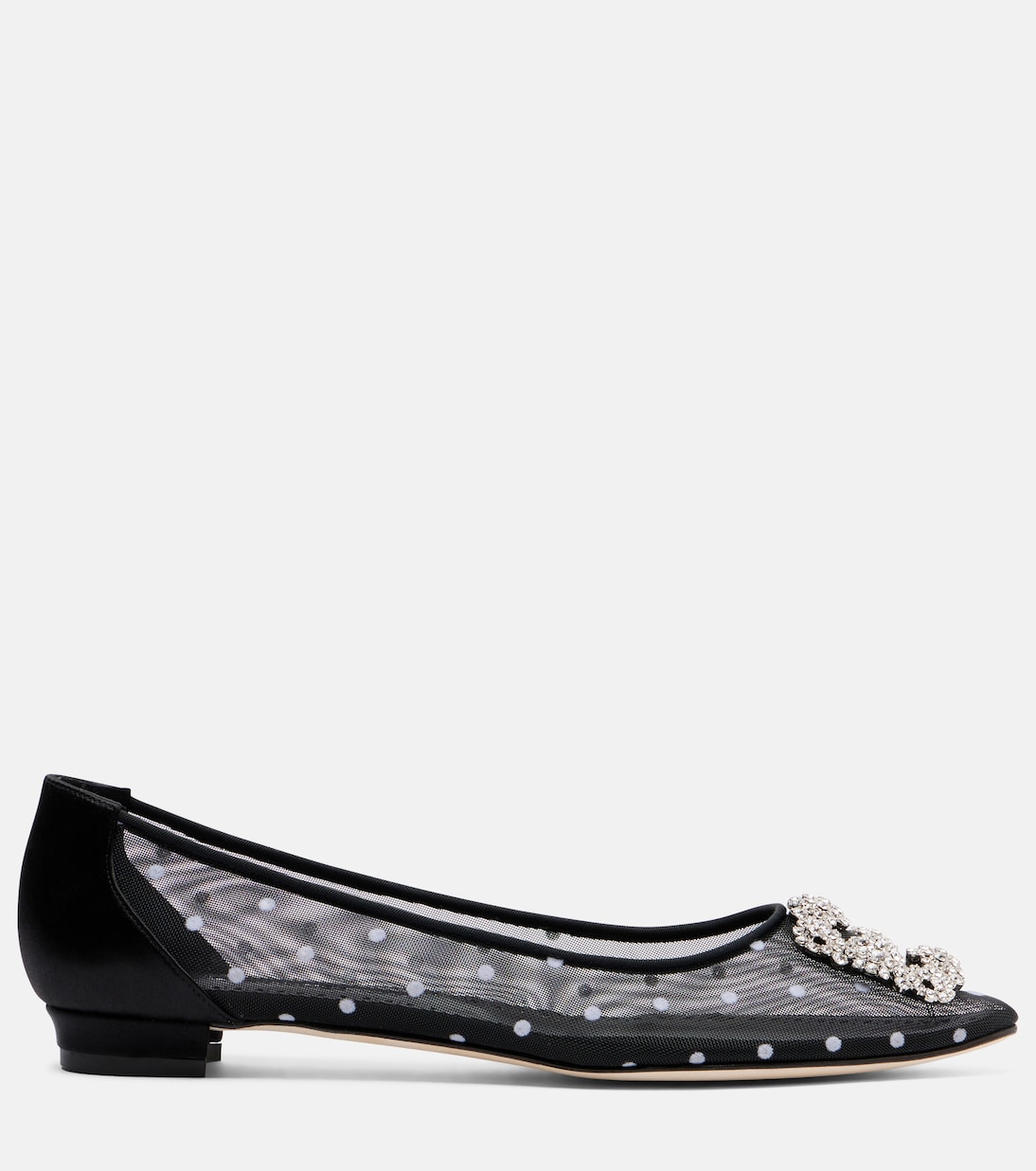Hangisi украшенные сетчатые балетки Manolo Blahnik, 994/ 0015 YOTH/BLCK — фото 4