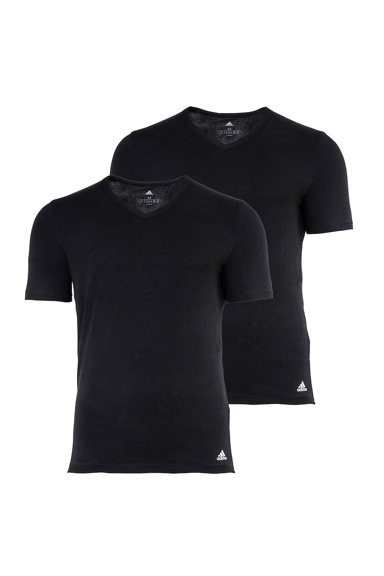 

Хлопковая футболка Active Flex с заостренным воротником - 2 шт Adidas, черный