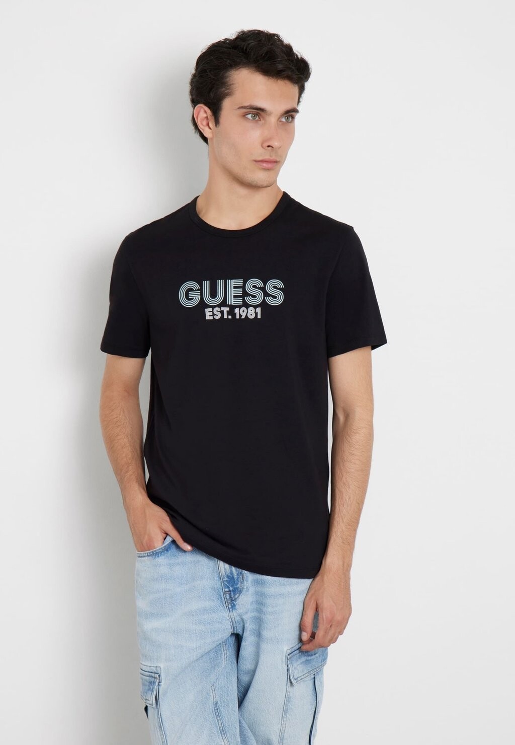 

Футболка с принтом STRETCH FRONTLOGO Guess, черный