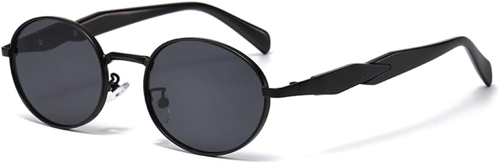 

Овальные металлические солнцезащитные очки для женщин в стиле панк, повседневные, с защитой от УФ-излучения UV400, для занятий спортом на открытом воздухе, бега и езды на велосипеде generic, Black