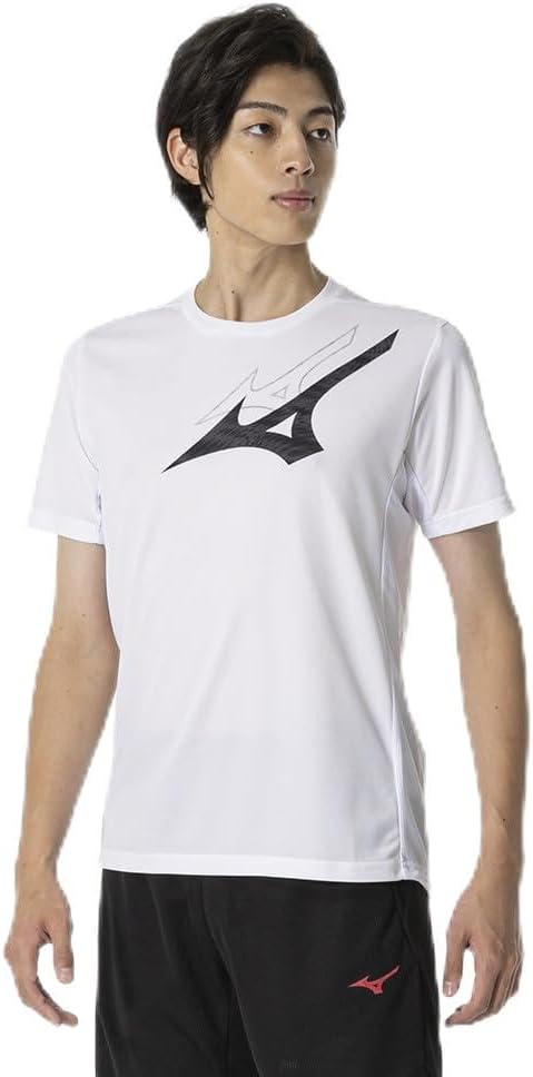 

Мужская быстросохнущая тренировочная футболка MIZUNO с коротким рукавом, влагоотводящая, быстросохнущая, 32MAB025, белый