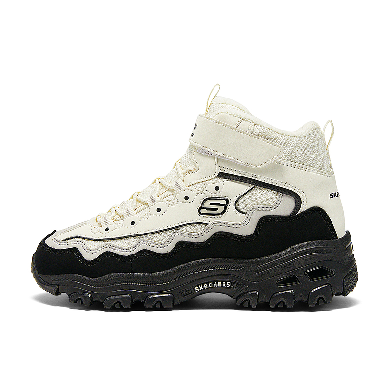 

Skechers Kids Противоскользящие и износостойкие теплые детские ботинки белого и черного цвета