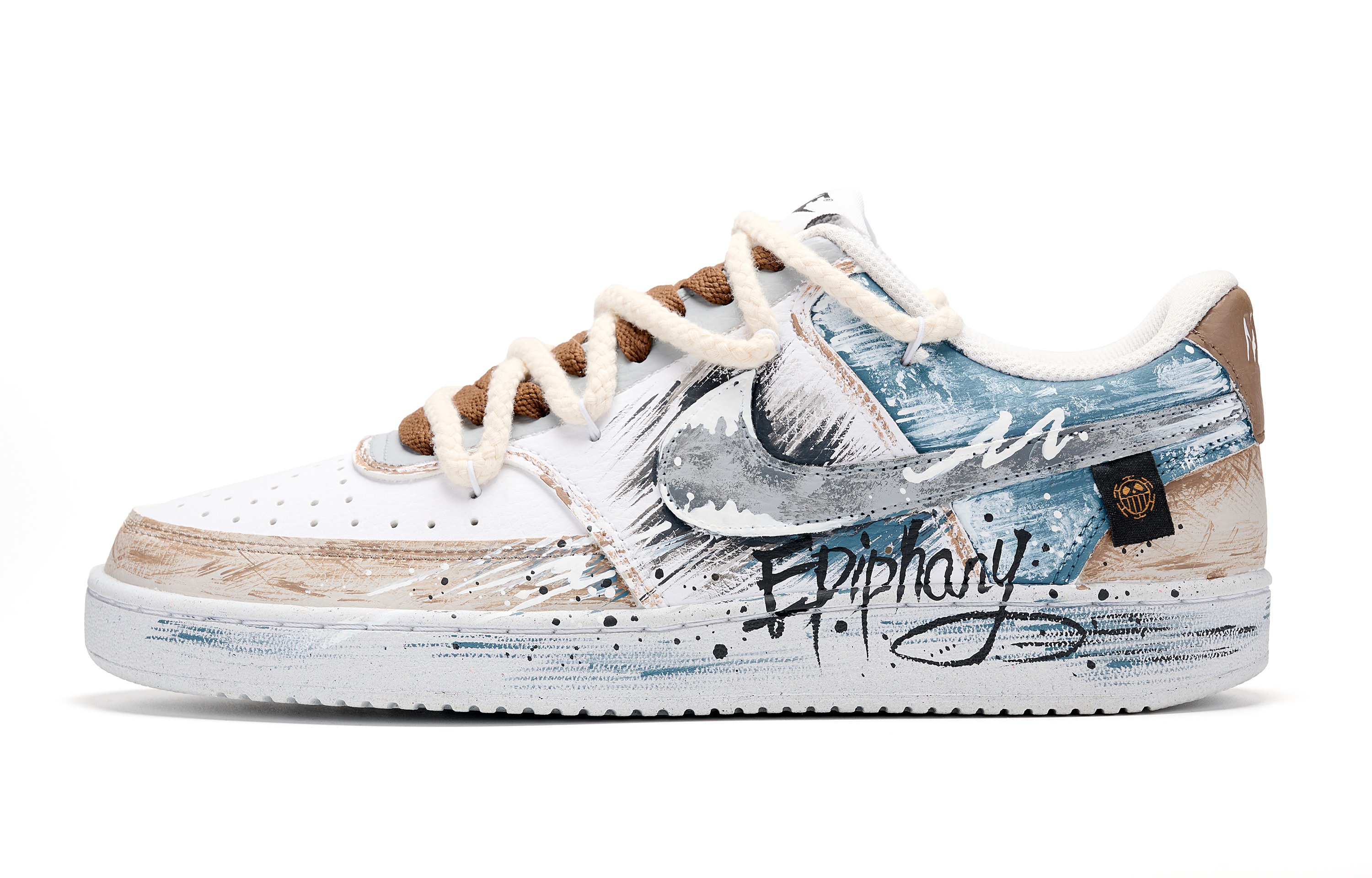 

Nike Кроссовки Court Vision 1 для скейтбординга, износостойкие, белые, коричневые