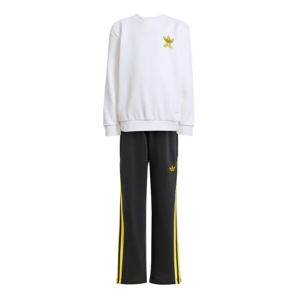 Детская повседневная спортивная футболка X Smiley World бело-черная Adidas Originals — фото 2