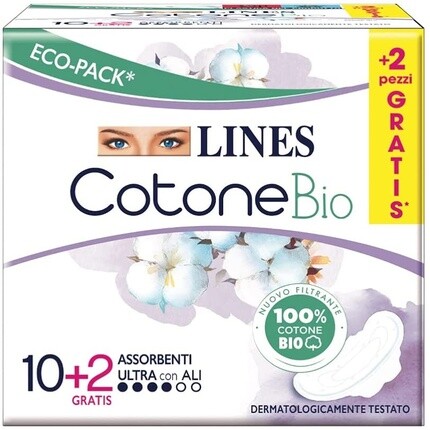 

Ватные диски Lines с крылышками 10+2 Cotone