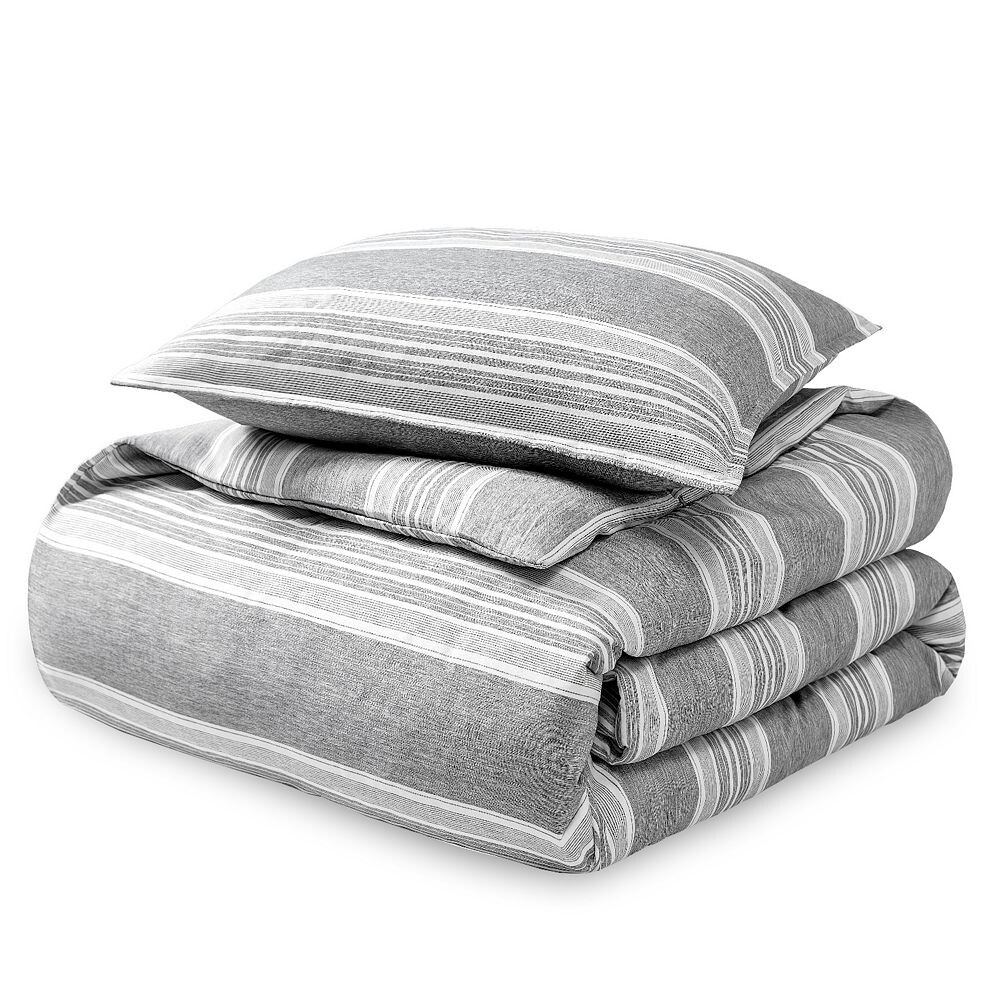 

Комплект пуховых одеял Bare Home с двойным начесом, цвет Heather Charcoal Strip
