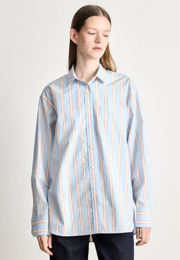 Блузка Lacoste Light Blue/Miami/White/Blackbird, полосатая, голубая