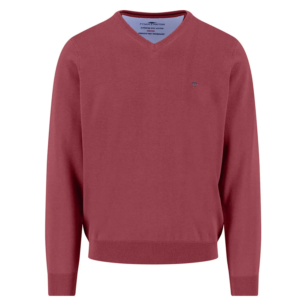 

Свитер Fynch Hatton 1514211 v neck, красный