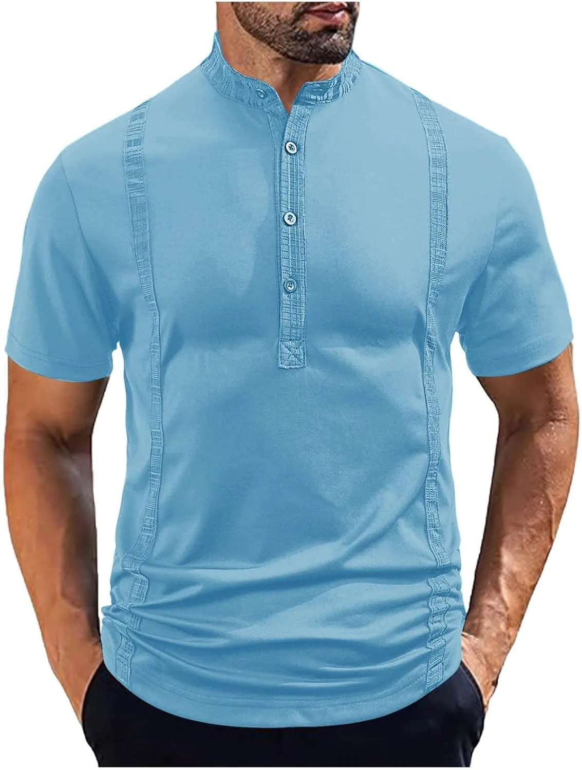 

Мужская легкая свободная футболка-поло с коротким рукавом