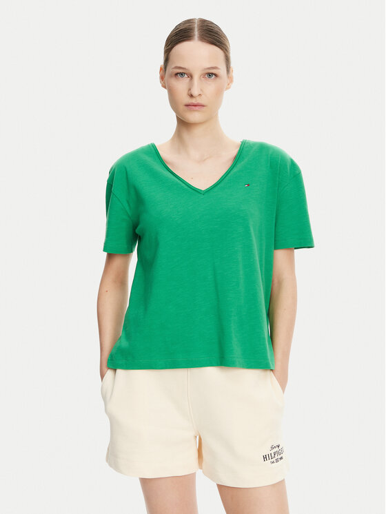 

Футболка свободного кроя WW0WW43901 Tommy Hilfiger, зеленый