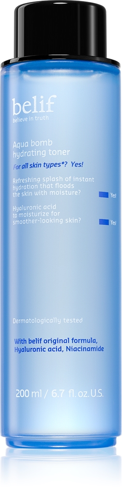

Увлажняющий тоник Aqua Bomb, увлажняющий и улучшающий состояние кожи тоник с успокаивающим эффектом Belif, 200 мл