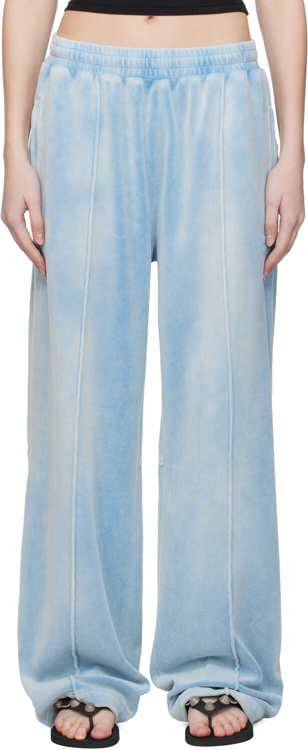 

Брюки для отдыха из мятого синего велюра alexanderwang.t