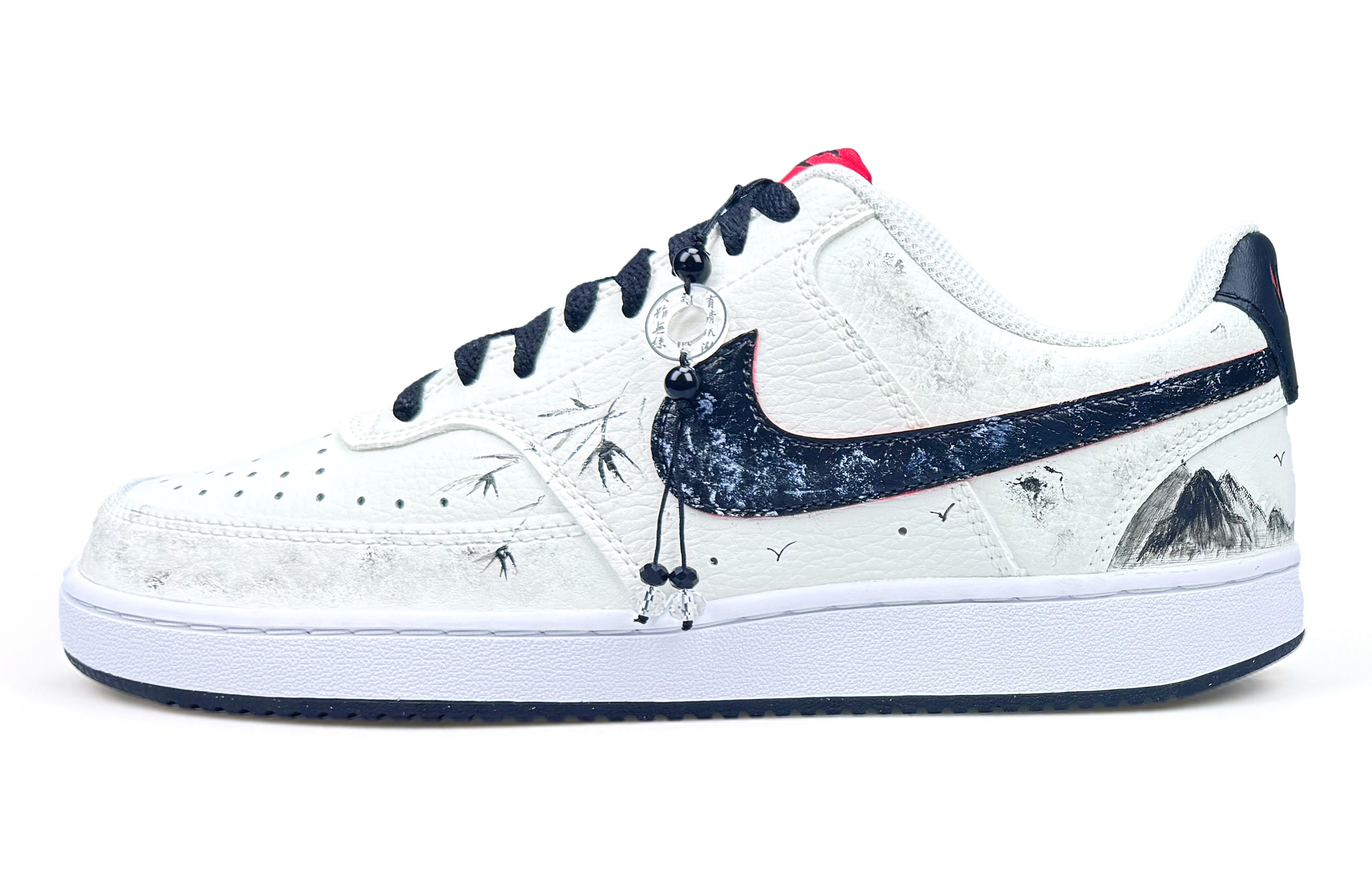 

Nike Кроссовки Court Vision 1 для скейтбординга, износостойкие, низкие, мужские, черно-белые