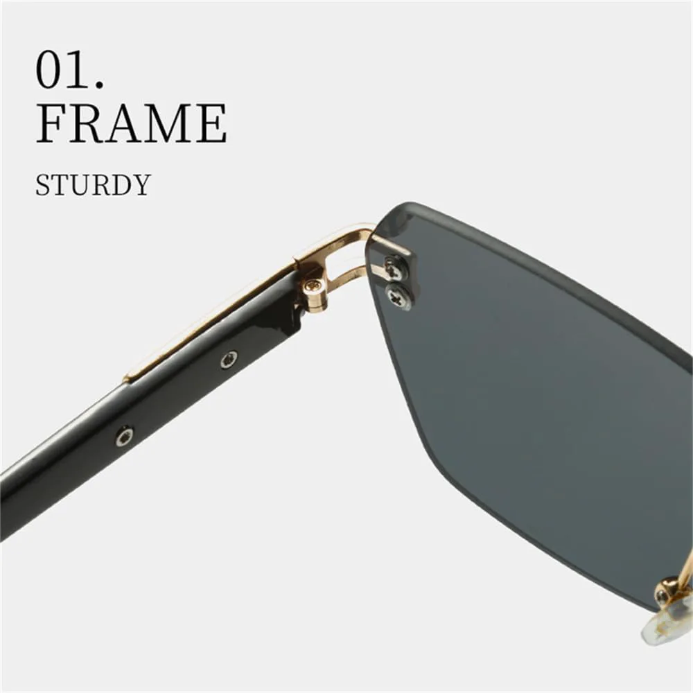 

Солнцезащитные очки без оправы для мужчин и женщин, для вождения, в стиле ретро, ​​для путешествий, для активного отдыха, с защитой от УФ-излучения UV400 HCPIHF, 6