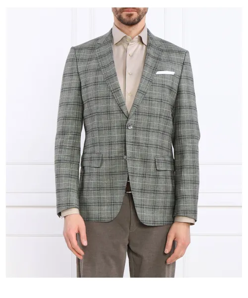 

Элегантный шерстяной жакет h-hutson-231 Slim fit Boss, зеленый