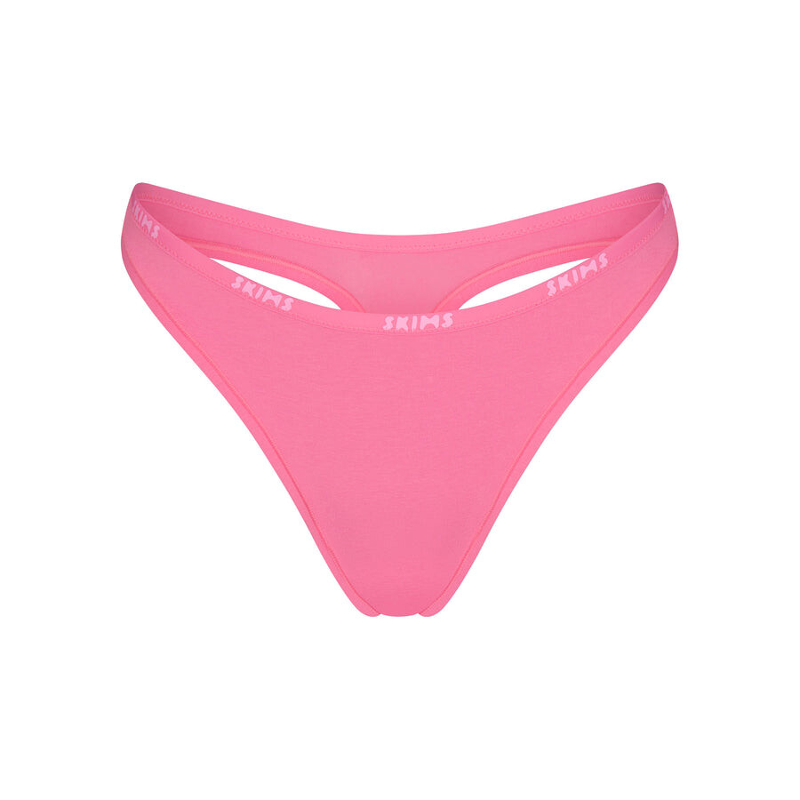 

Стринги с окучиванием SKIMS Cotton Logo, цвет Sugar Pink
