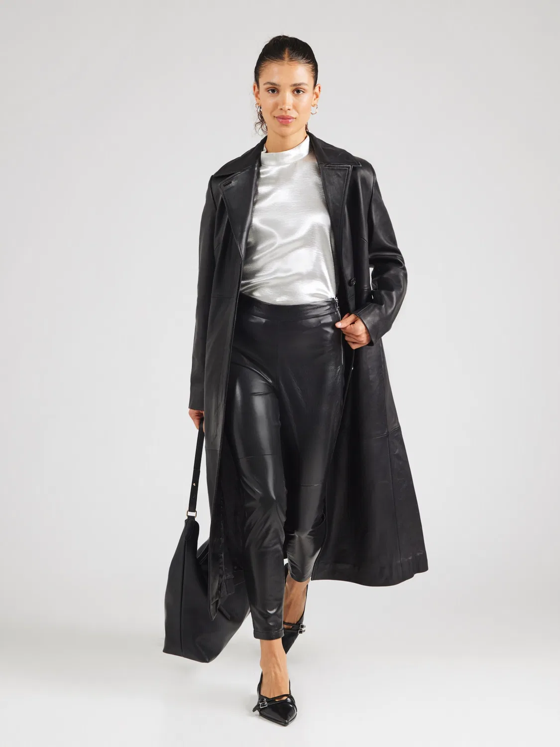 Брюки Boss Slim fit Taskin черного цвета — фото 4
