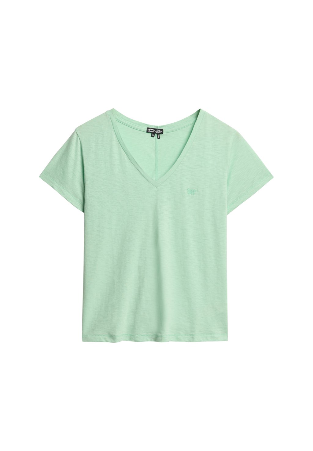 Базовая футболка EMBROIDERED V NECK Superdry, зеленый — фото 4