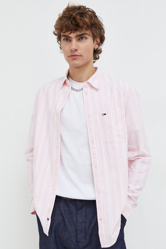 

Хлопчатобумажная рубашка Tommy Jeans, розовый