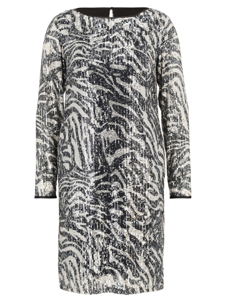 

Платье до колена BETTY & CO Pailletten-Kleid mit U-Boot-Ausschnitt, цвет Black-Nature
